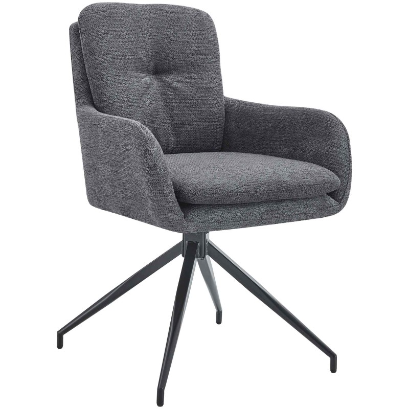 Silla de comedor Pickett en tela gris oscuro