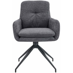 Silla de comedor Pickett en tela gris oscuro