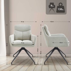 Silla de comedor Somers en tela color crema