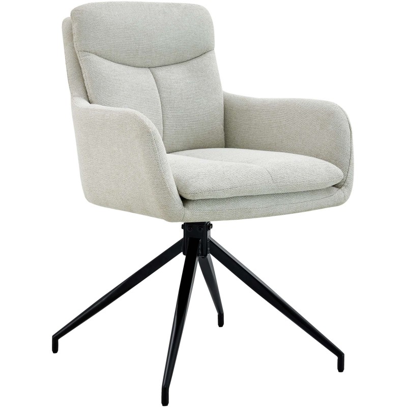 Silla de comedor Somers en tela color crema