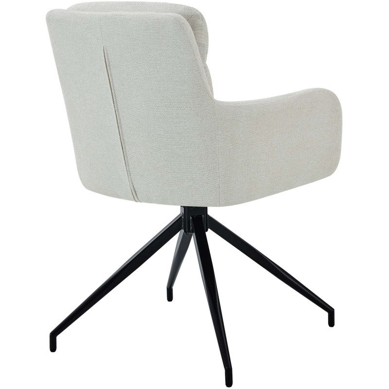 Silla de comedor Somers en tela color crema
