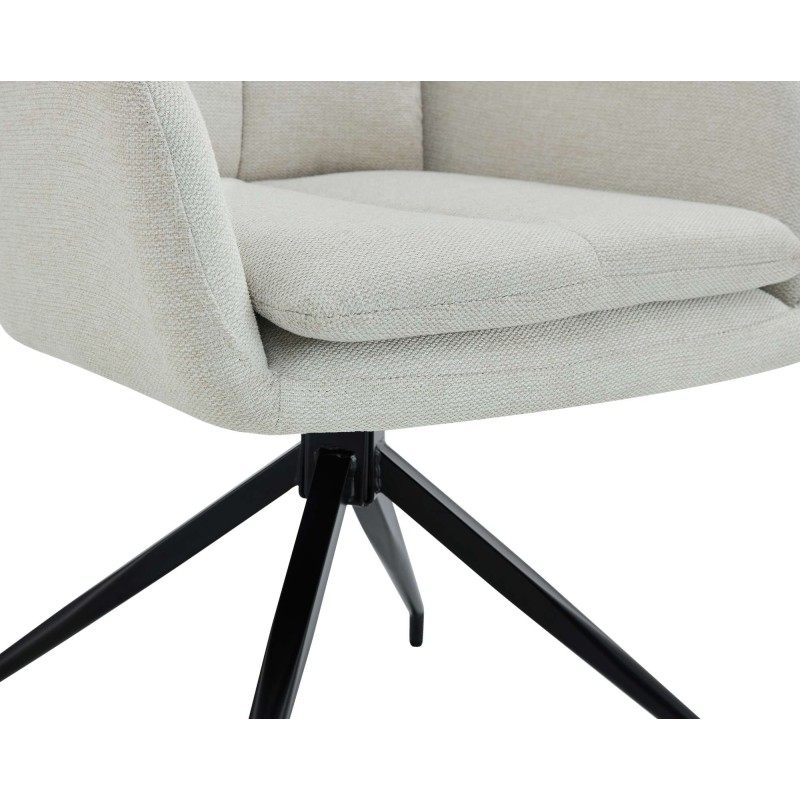 Silla de comedor Somers en tela color crema