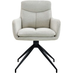 Silla de comedor Somers en tela color crema