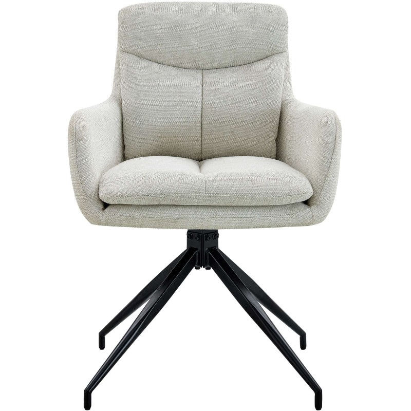 Silla de comedor Somers en tela color crema