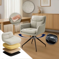 Silla de comedor Somers en tela color crema