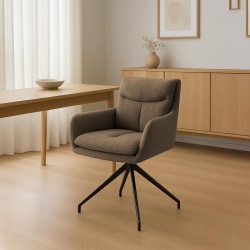 Silla de comedor Somers en tela marrón