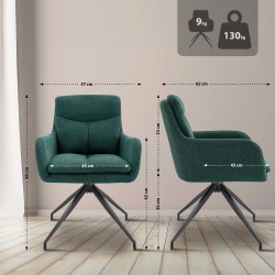 Silla de comedor Somers en tela verde
