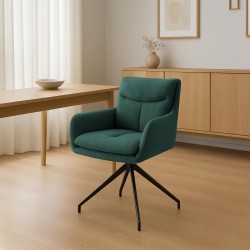 Silla de comedor Somers en tela verde