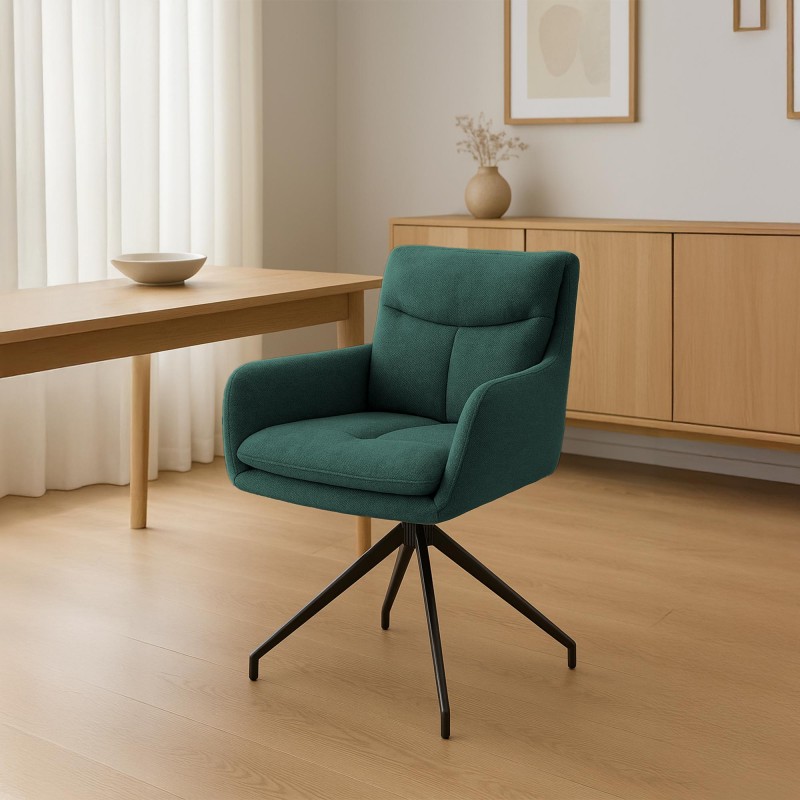 Silla de comedor Somers en tela verde