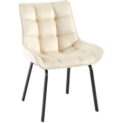 Silla Saranda en terciopelo color crema