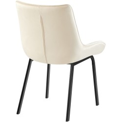 Silla Saranda en terciopelo color crema