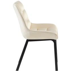 Silla Saranda en terciopelo color crema