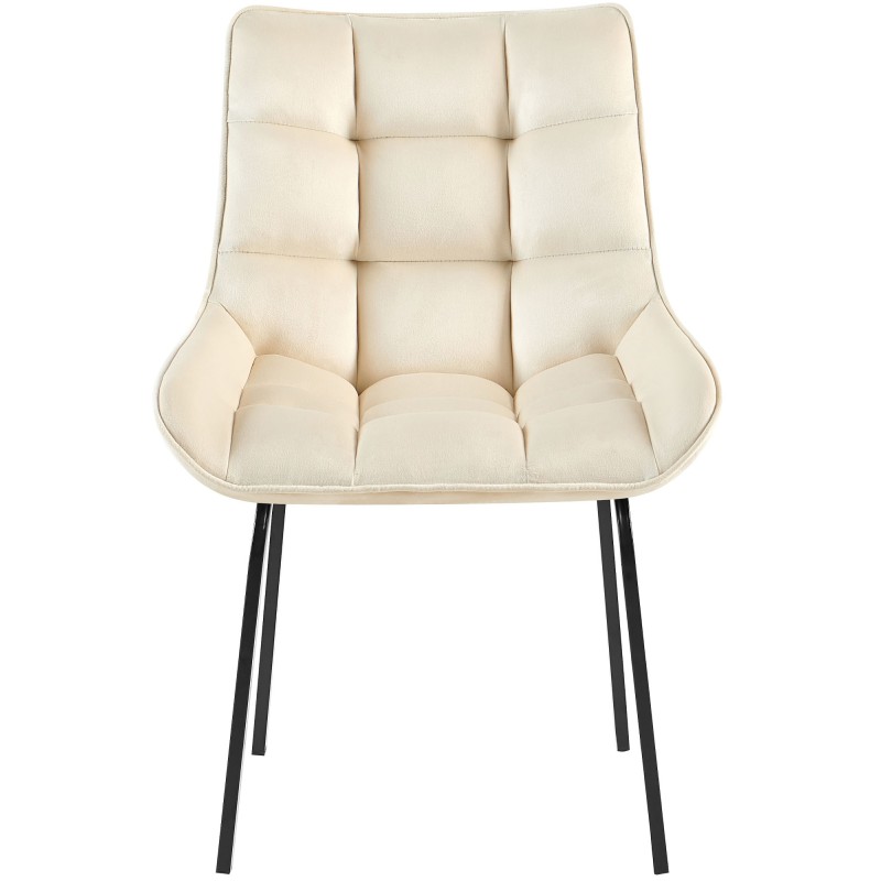 Silla Saranda en terciopelo color crema