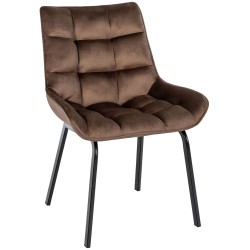 Silla Saranda en terciopelo marrón