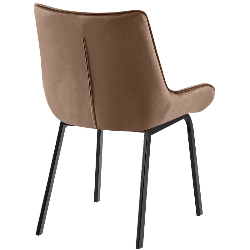 Silla Saranda en terciopelo marrón
