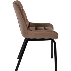 Silla Saranda en terciopelo marrón