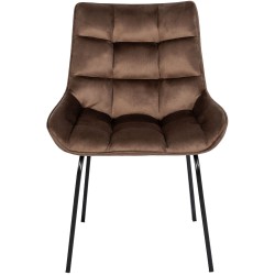 Silla Saranda en terciopelo marrón