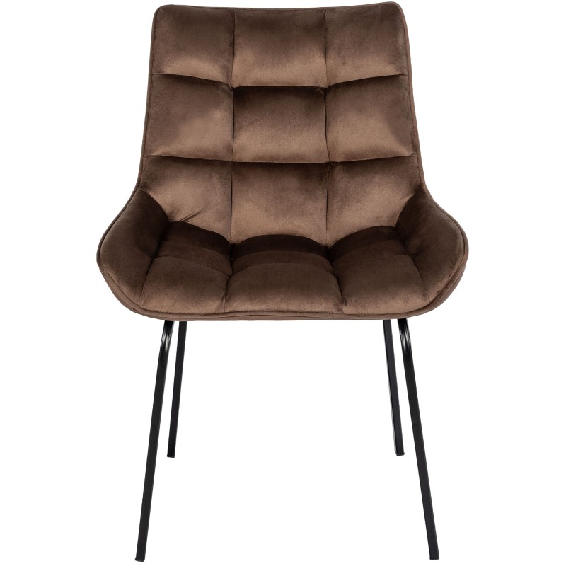 Silla Saranda en terciopelo marrón