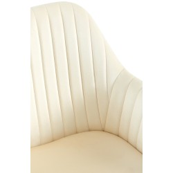 Silla de comedor Welby de terciopelo color crema
