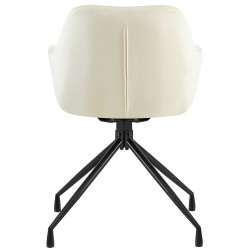 Silla de comedor Welby de terciopelo color crema