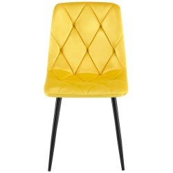 Juego de 2 sillas de comedor Clairton en terciopelo amarillo