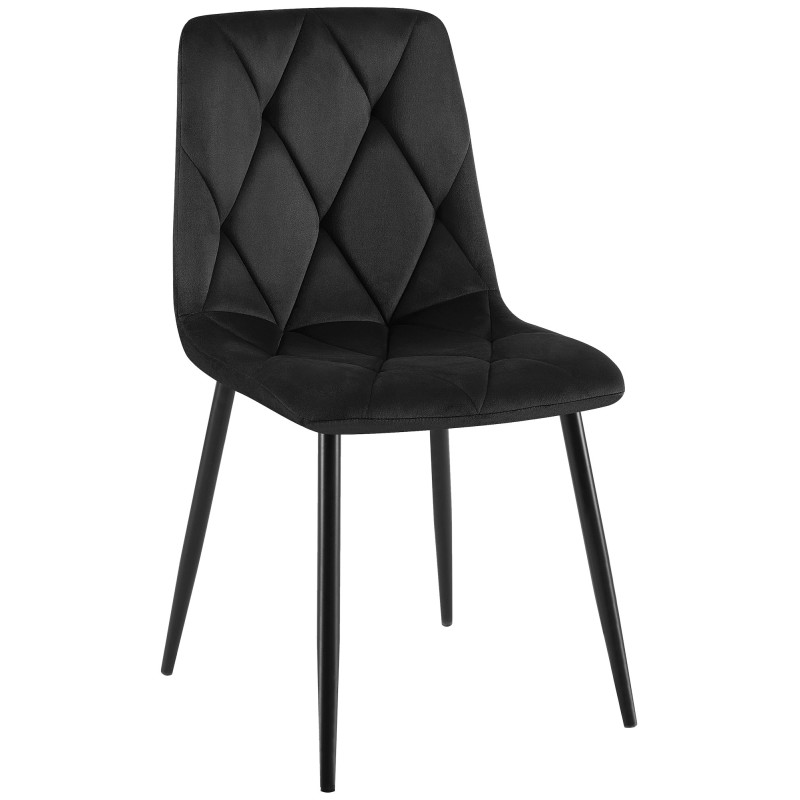Silla de comedor Clairton de terciopelo negro