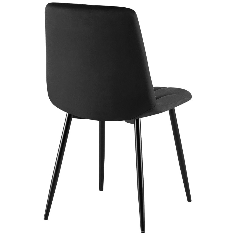 Silla de comedor Clairton de terciopelo negro