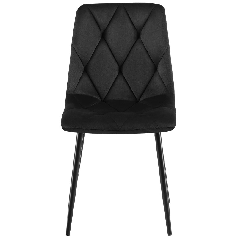 Silla de comedor Clairton de terciopelo negro