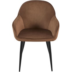 Juego de 2 sillas de comedor Boise en terciopelo marrón