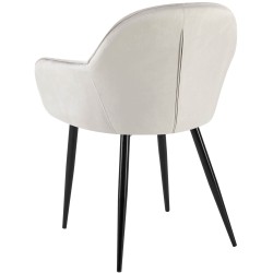 Juego de 2 sillas de comedor Boise en terciopelo gris