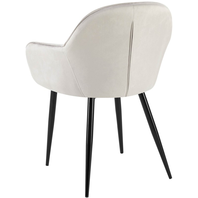 Juego de 2 sillas de comedor Boise en terciopelo gris
