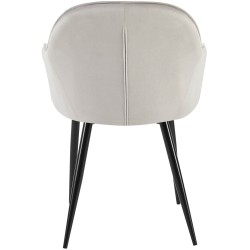 Juego de 2 sillas de comedor Boise en terciopelo gris