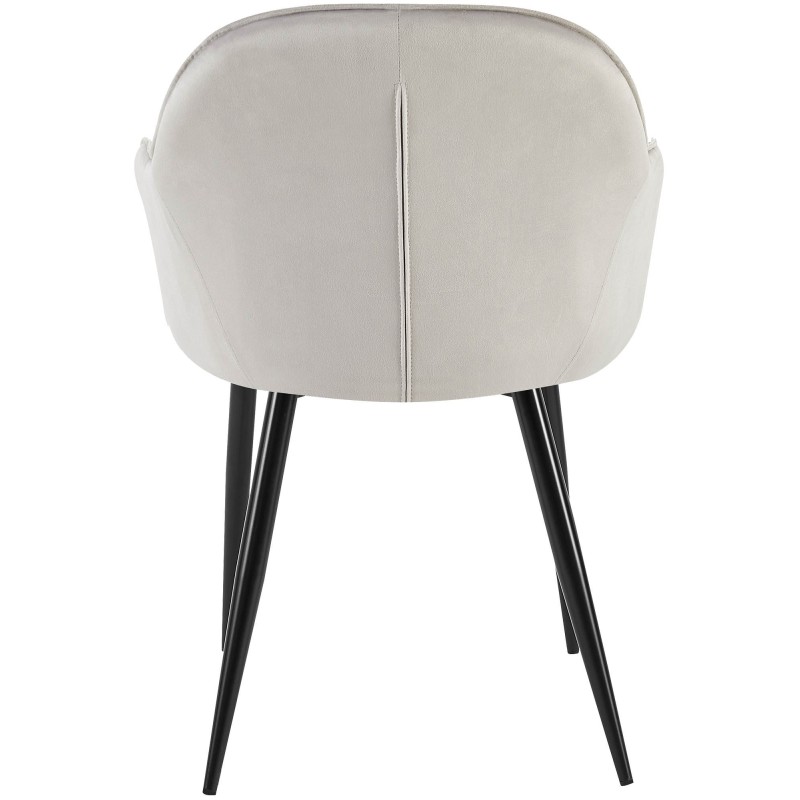 Juego de 2 sillas de comedor Boise en terciopelo gris