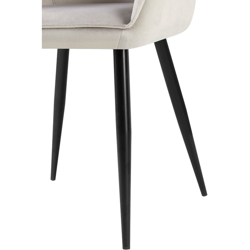 Juego de 2 sillas de comedor Boise en terciopelo gris