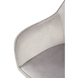 Juego de 2 sillas de comedor Boise en terciopelo gris