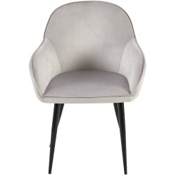 Juego de 2 sillas de comedor Boise en terciopelo gris