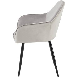 Juego de 2 sillas de comedor Boise en terciopelo gris