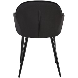 Juego de 2 sillas de comedor Boise en terciopelo negro