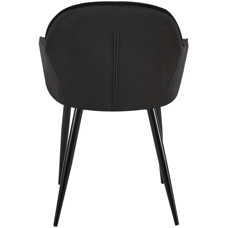 Juego de 2 sillas de comedor Boise en terciopelo negro