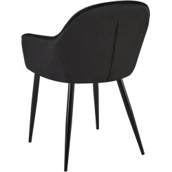 Juego de 2 sillas de comedor Boise en terciopelo negro