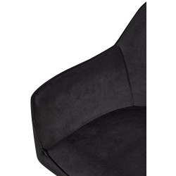 Juego de 2 sillas de comedor Boise en terciopelo negro