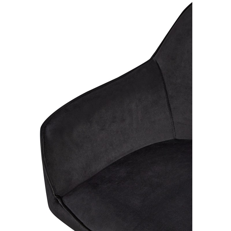 Juego de 2 sillas de comedor Boise en terciopelo negro