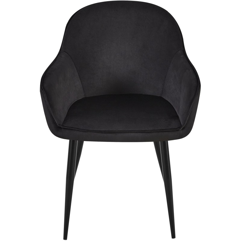 Juego de 2 sillas de comedor Boise en terciopelo negro