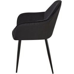 Juego de 2 sillas de comedor Boise en terciopelo negro