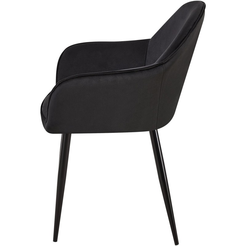 Juego de 2 sillas de comedor Boise en terciopelo negro