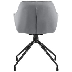 Silla de comedor Welby en terciopelo gris oscuro