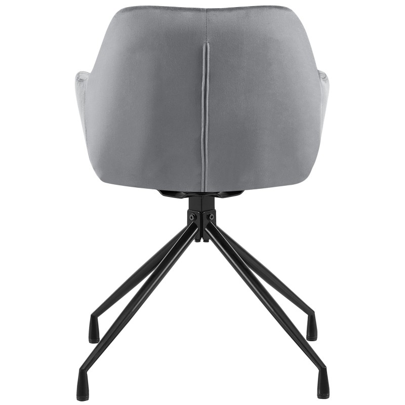 Silla de comedor Welby en terciopelo gris oscuro