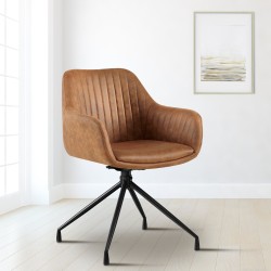 Silla de comedor vintage Welby marrón claro