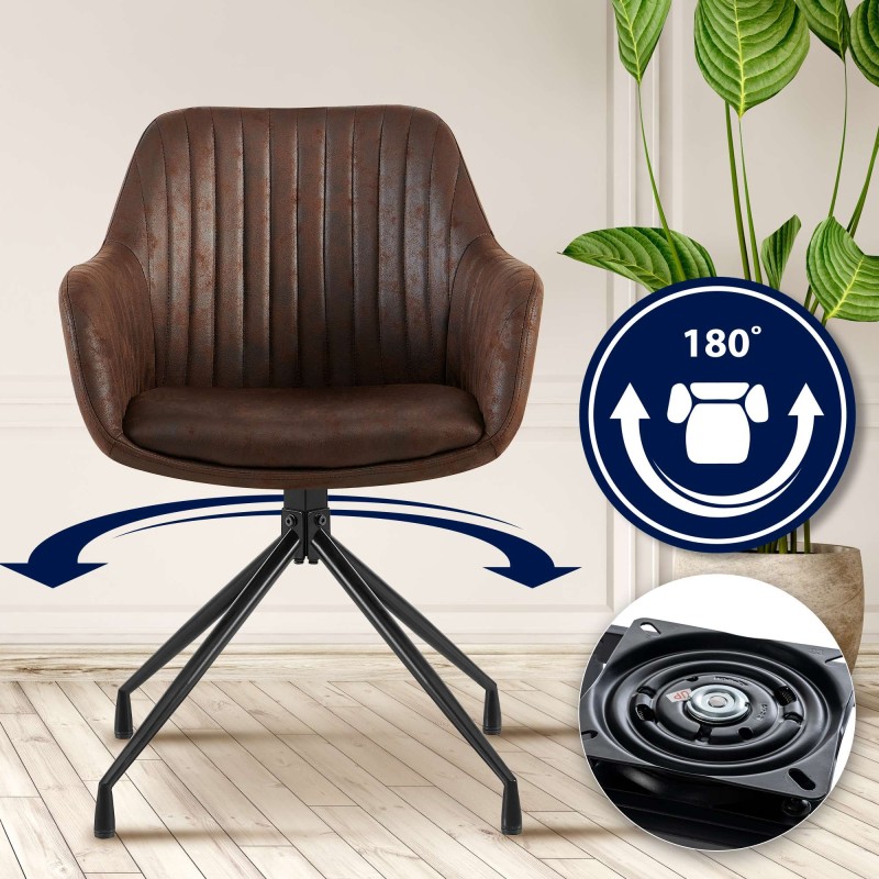 Silla de comedor vintage Welby en marrón oscuro