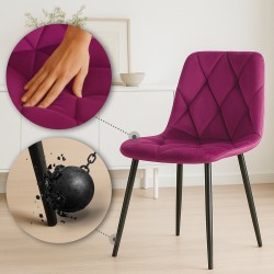Juego de 2 sillas de comedor Clairton de terciopelo morado